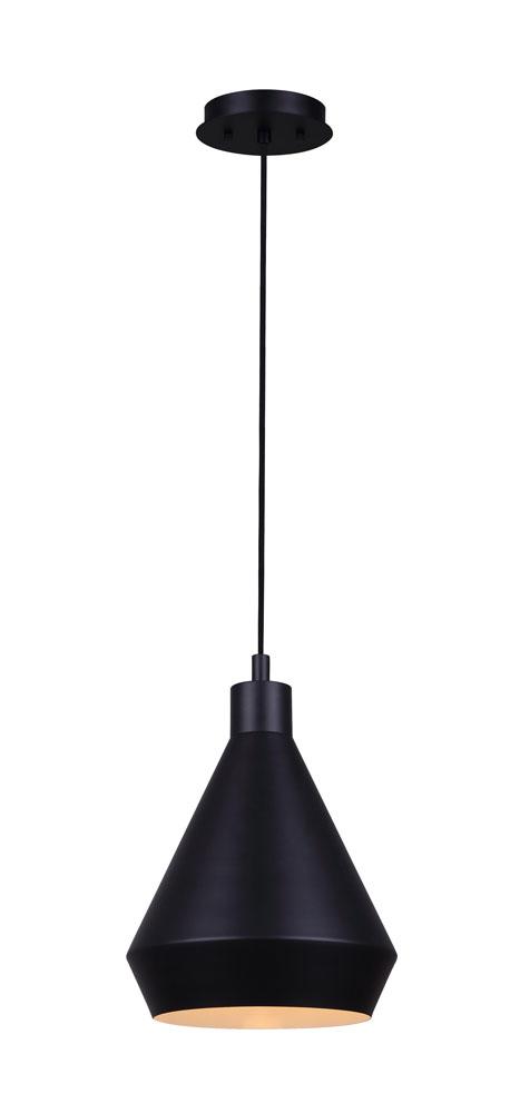 Byck 1 Light Pendant, Black Finish