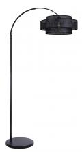 Canarm IFL1149A82BK-BPR - BELLAMY, 1 Lt Floor Lamp, Black Plastic Rattan Shade, 150W Type A