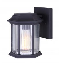 Canarm IOL347BK - KITLEY, 1 Lt Outdoor Down Light, Clear Ribbed Glass, 100W Type A, 6 1/2" W x 8 1/4" H x 7