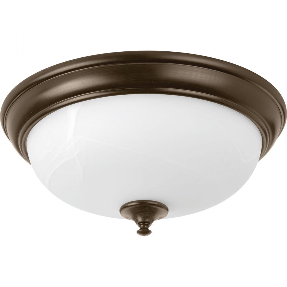 One-Light 15" LED Alabaster Glass Flush Mount