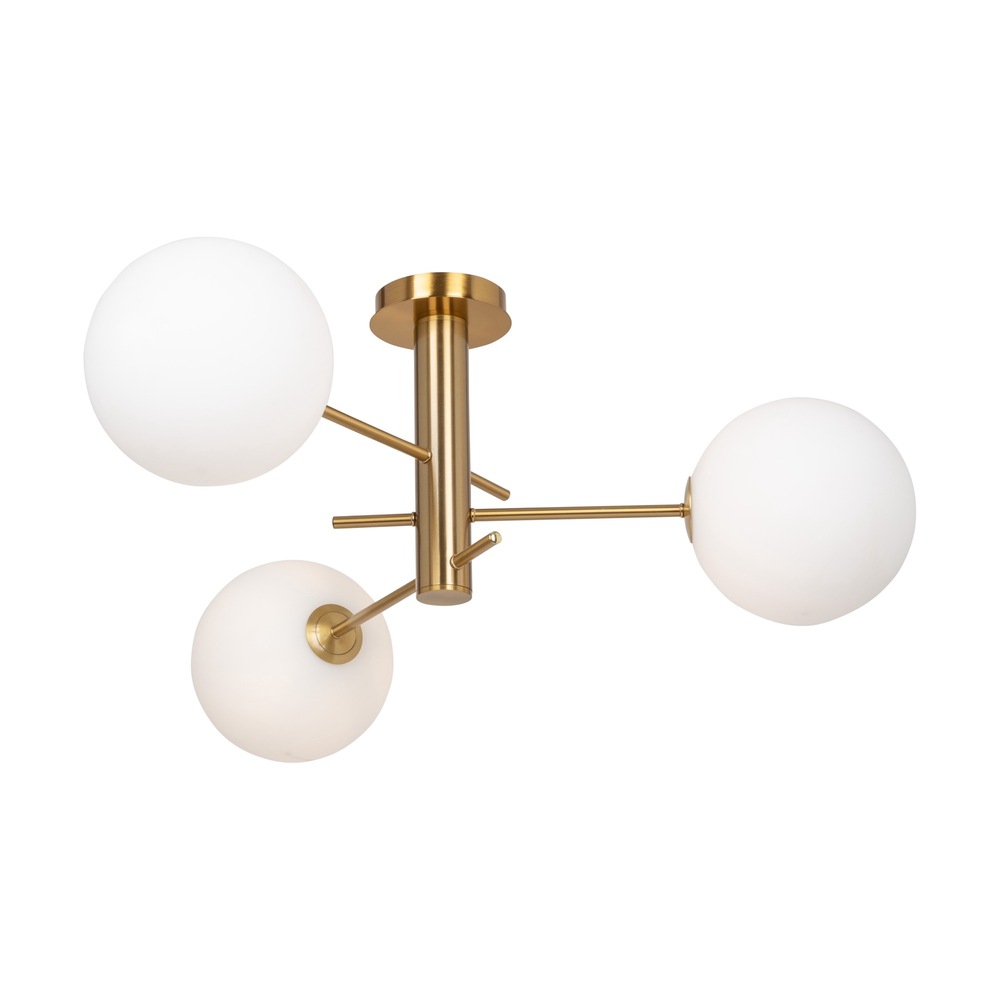 Aurelia Collection 3-Light Semi-Flush Mount Brass