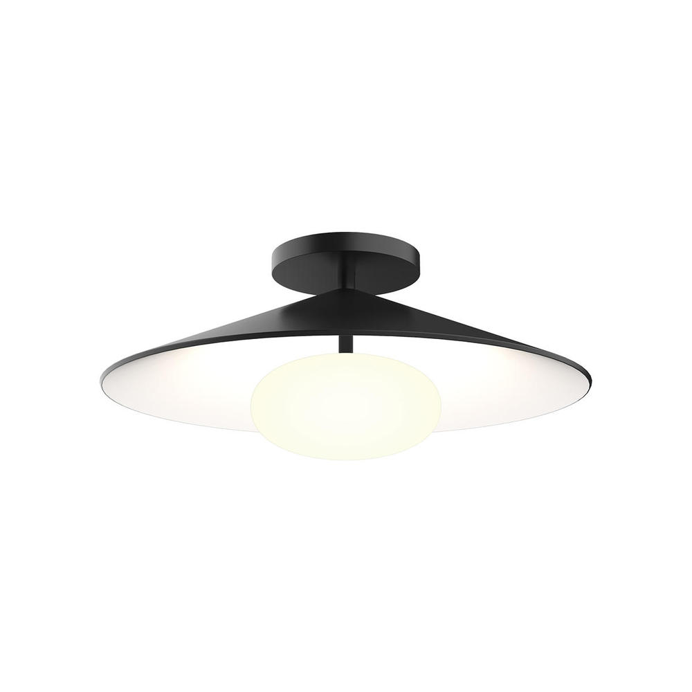 Cruz 15-in Metal - Black/White LED Flush Mount