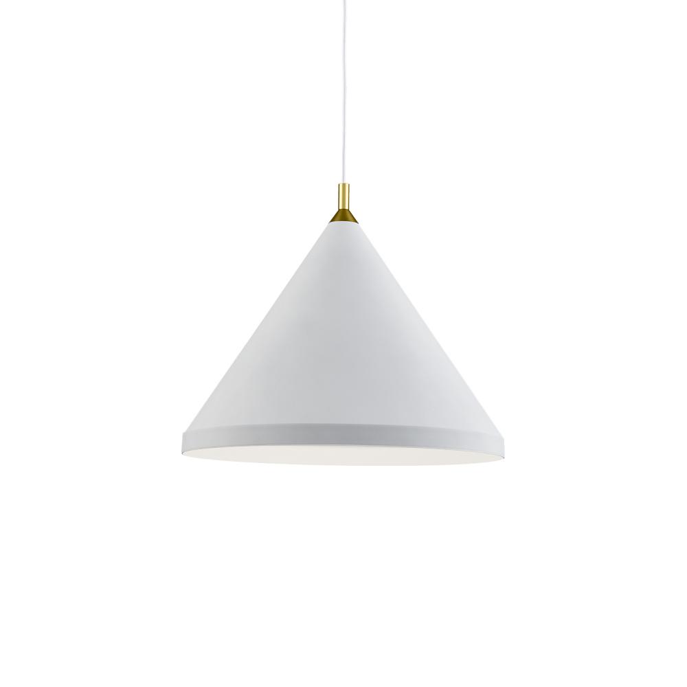 Dorothy 24-in White With Gold Detail 1 Light Pendant