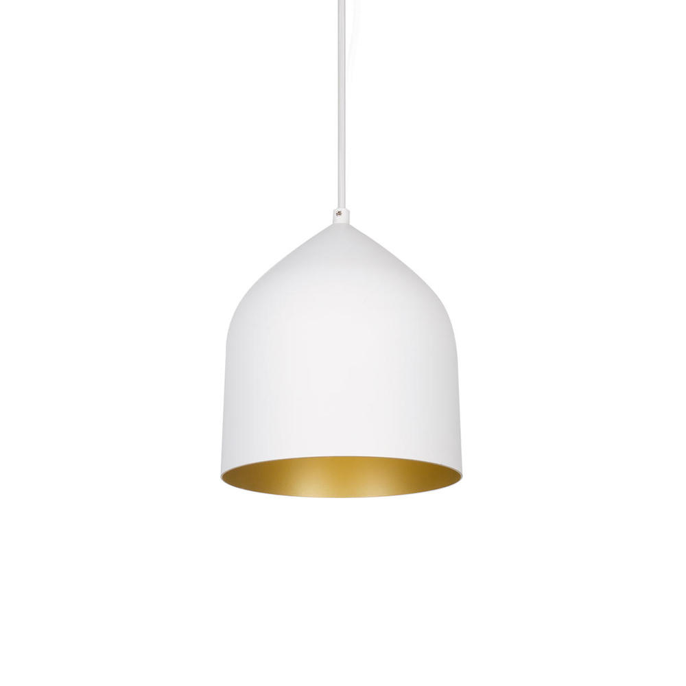 Helena 8-in White/Gold LED Pendant