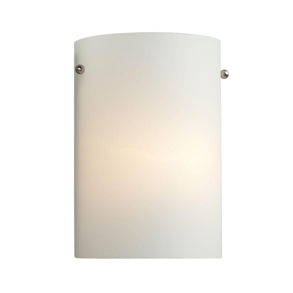Wall Sconce - Brushed Nickel with White Glass