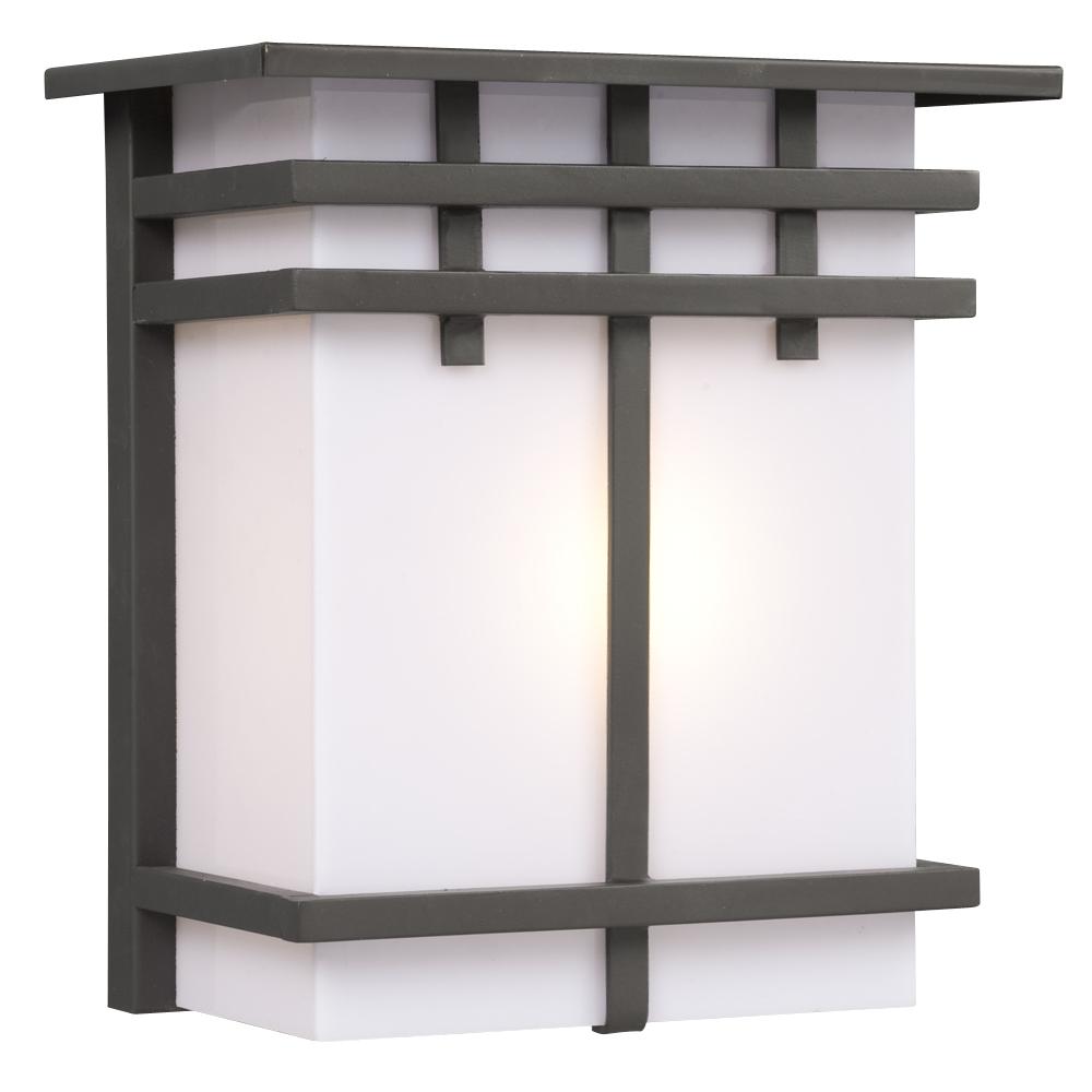 Outdoor Wall Fixture - Oil Rubbed Bronze with White Acrylic Lens
