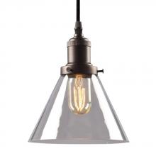 Galaxy Lighting 917880BZ - 1-Light Vintage Mini-Pendant in Bronze with Clear Glass Shade w/ 6ft wire