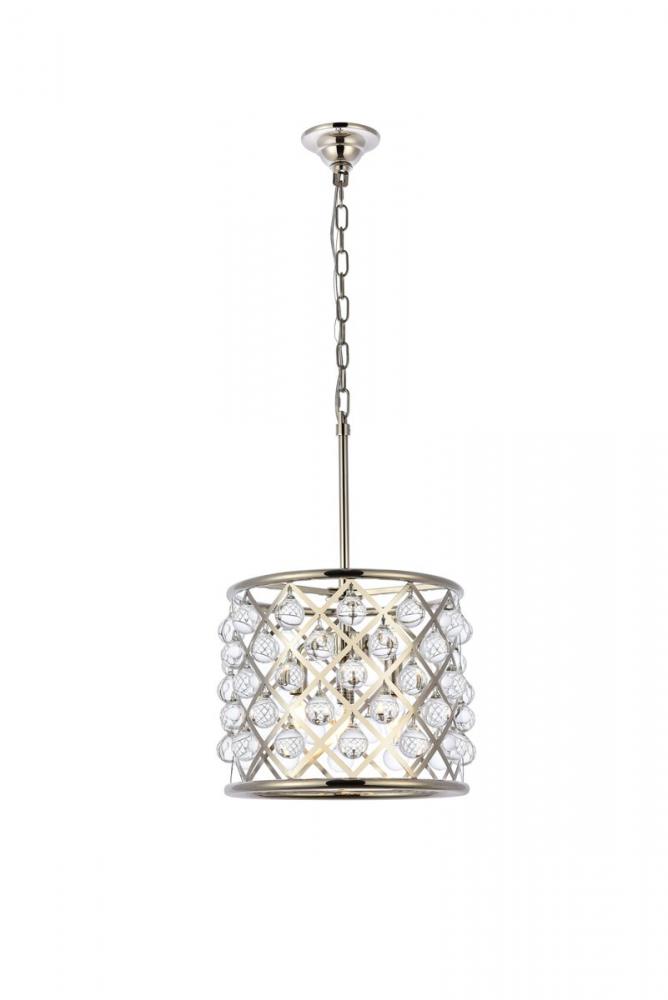 Madison 3 light polished nickel Pendant Clear Royal Cut Crystal