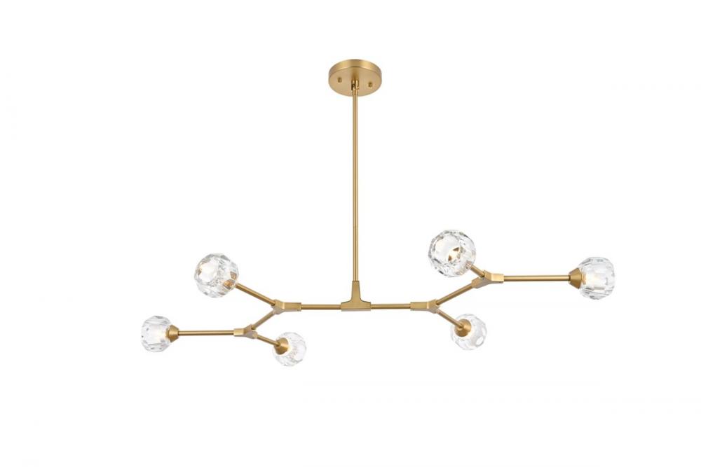 Zayne 6 Light Pendant in Gold