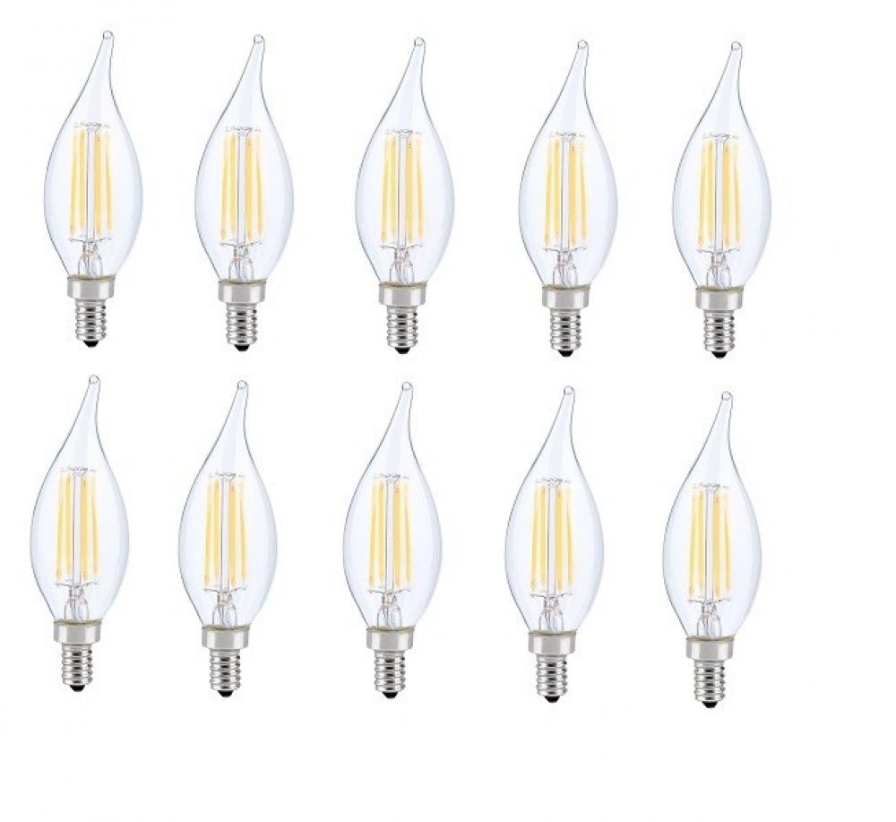 LED E12 CANDELABRA, FLAME TIP, 3000K, 300 degree, CRI80, ES, UL, 6W, 60W EQUIVALENT, 15000HRS