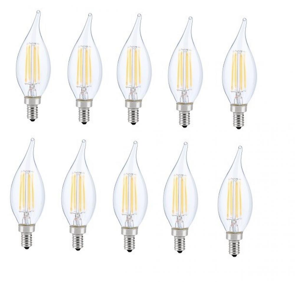 LED E12 Candelabra, Flame Tip, 5000k, 300 Degree, CRI80, Es, UL, 6W, 60w Equivalent, 15000hrs