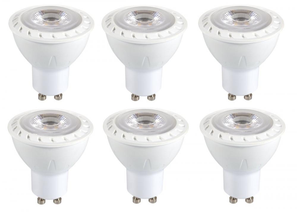 Dimmable 6.5w LED Gu10 Light Bulb 3000k Pack of 6