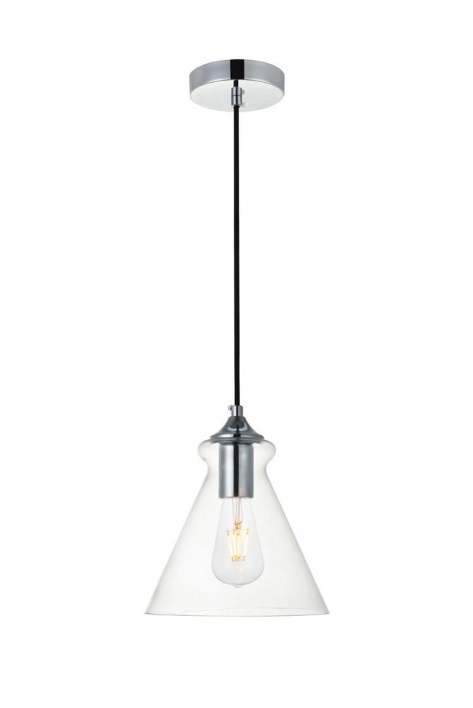 Destry 1 Light Chrome Pendant with Clear Glass