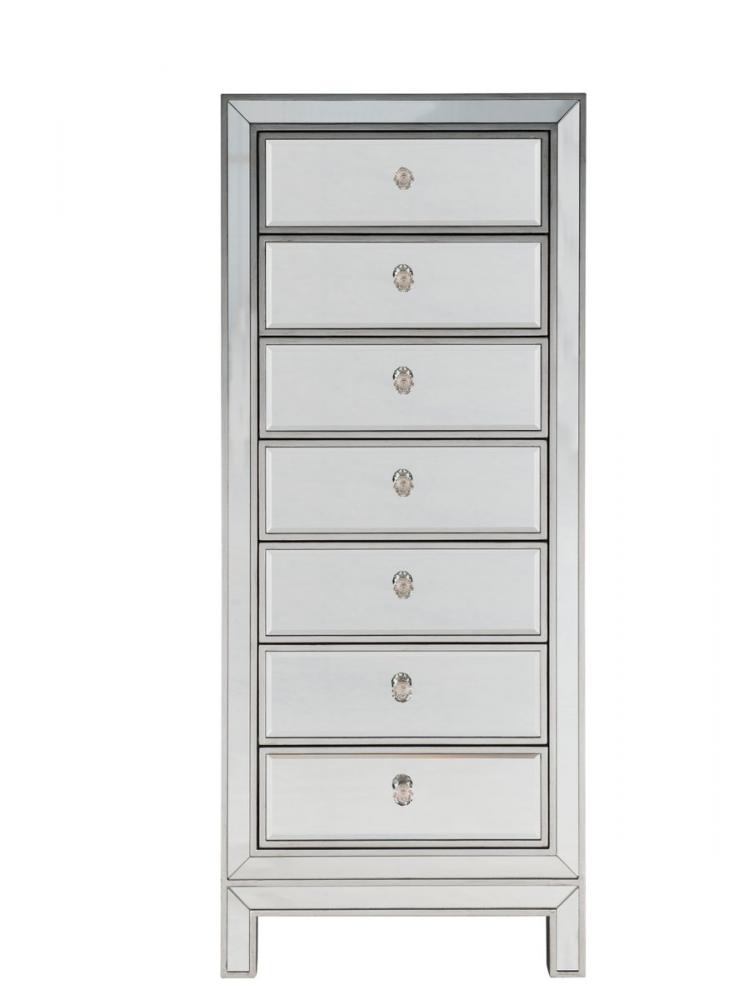 Lingerie Chest 7 drawers 18in. W x 15in. D x 42in. H in antique silver paint