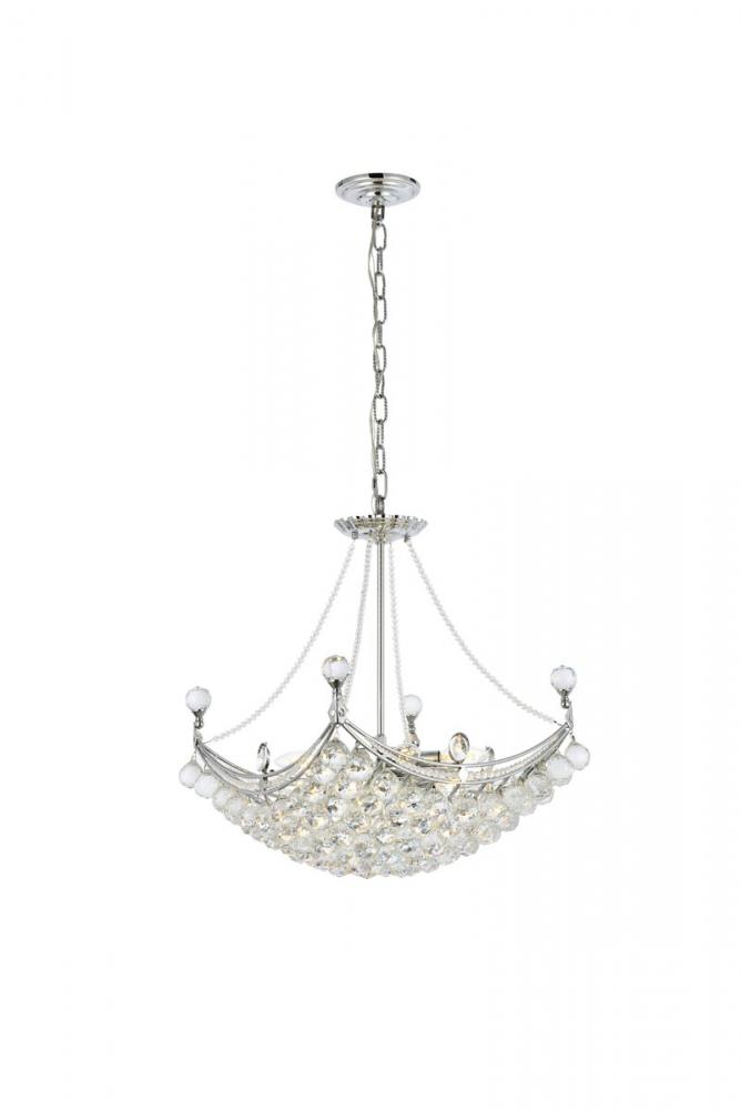 Corona 8 Light Chrome Chandelier Clear Royal Cut Crystal