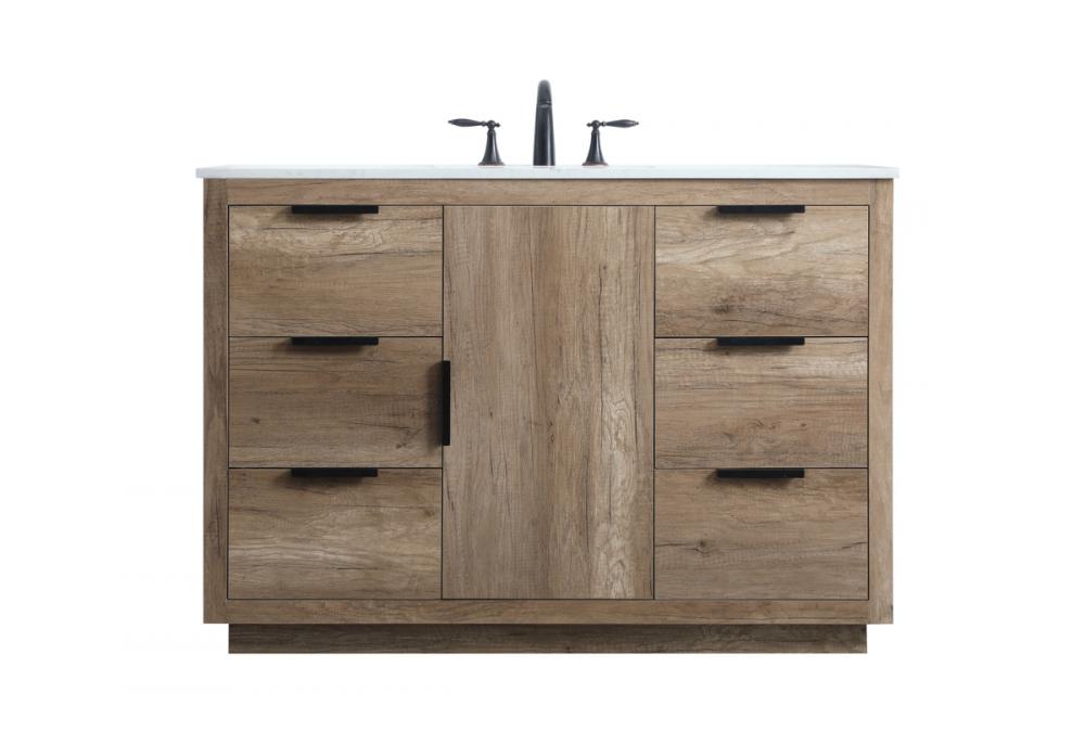 48 Inch SIngle Bathroom Vanity In Natural Oak