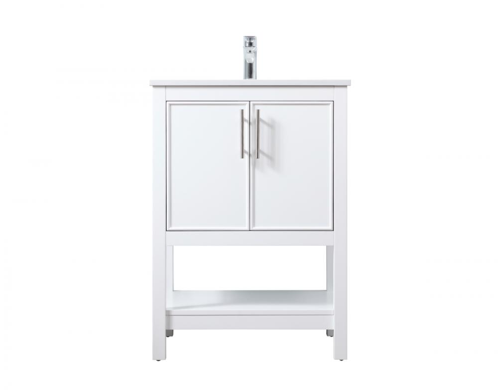 24 Inch SIngle Bathroom Vanity In White