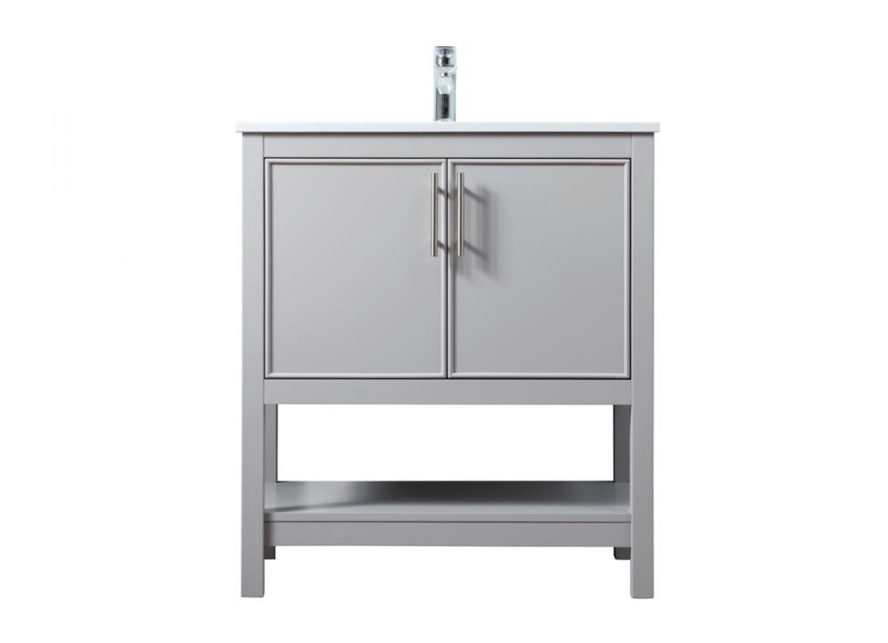 30 Inch SIngle Bathroom Vanity In Grey