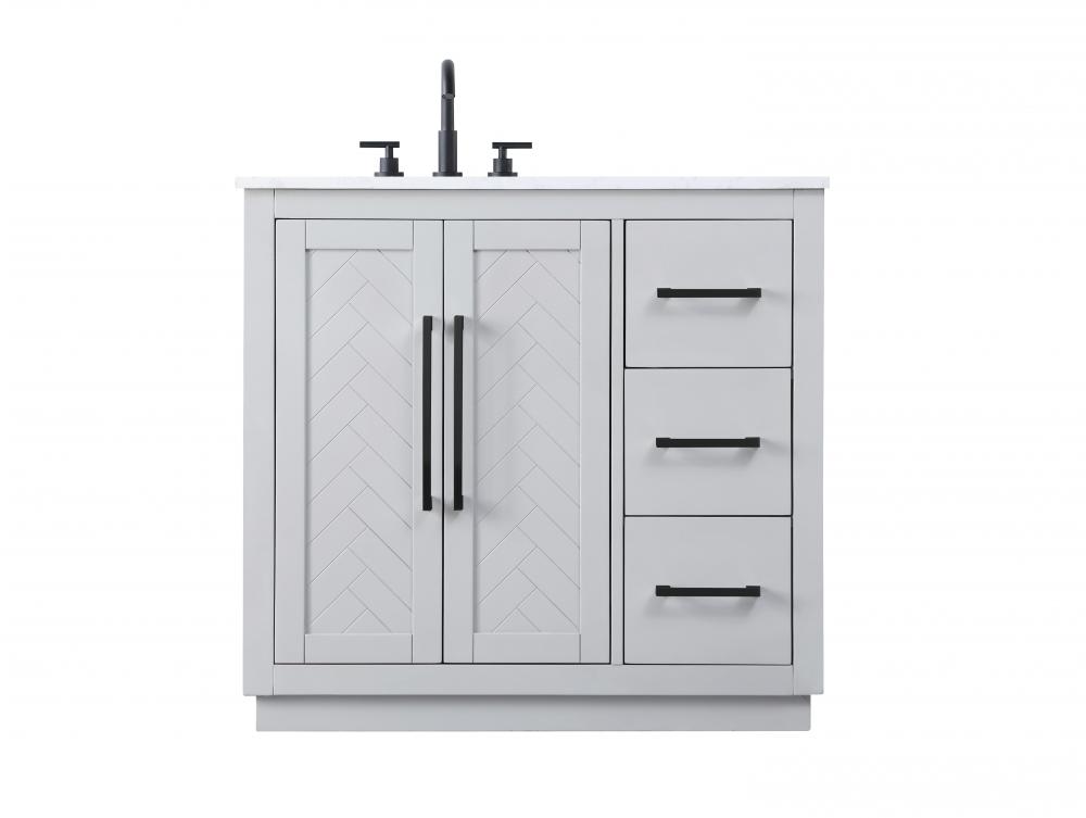 36 inch Single Bathroom Vanity in Grey