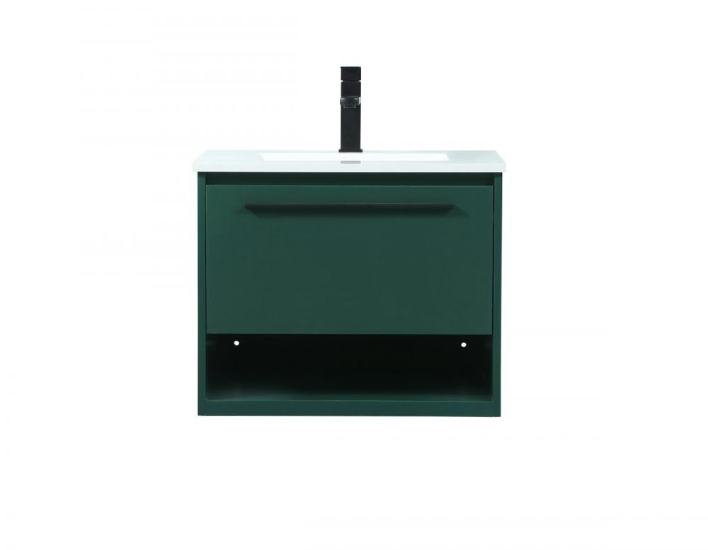 24 inch Single bathroom vanity in green