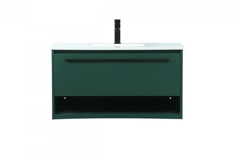 36 inch Single bathroom vanity in green