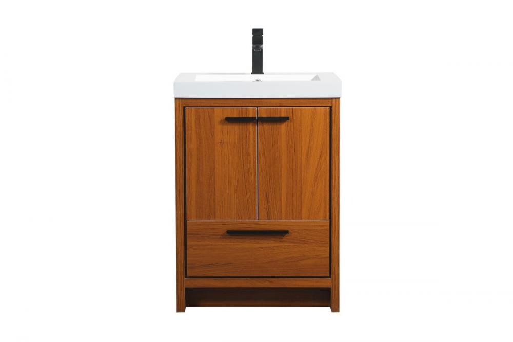 24 inch Single bathroom vanity in Teak