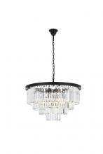 Elegant 1231D32MB/RC - Sydney 17 Light Matte Black Chandelier Clear Royal Cut Crystal