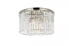 Elegant 1238F26PN/RC - Sydney 8 Light Polished Nickel Flush Mount Clear Royal Cut Crystal