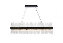 Elegant 3000G48BK - Dallas 48 Inch Rectangle Crystal Pendant in Black