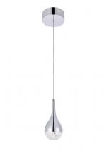 Elegant 3801D4C - Amherst Collection LED 1-light Pendant 5 Inx9in Chrome Finish