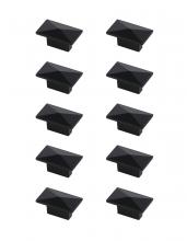 Elegant KB2026-MB-10PK - Perry 2" Matte Black Rectangle Knob Multipack (Set of 10)