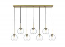 Elegant LD2230SG - Baxter 54 Inch Pendant Clear Shade in Satin Gold