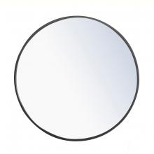 Elegant MR4031BK - Metal Frame Round Mirror 24 Inch Black Finish