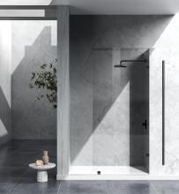 Elegant SD155-3578MBK - Fixed frameless shower door 35 x 78 Matte Black