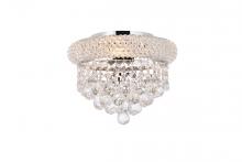 Elegant V1800F10C/RC - Primo 3 Light Chrome Flush Mount Clear Royal Cut Crystal