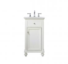 Elegant VF12319AW-VW - 19 inch Single Bathroom vanity in antique white with ivory white engineered marble