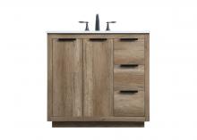 Elegant VF19436NT - 36 Inch SIngle Bathroom Vanity In Natural Oak