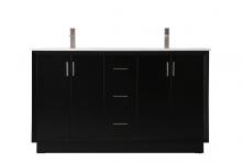 Elegant VF19660DBK - 60 Inch Double Bathroom Vanity In Black