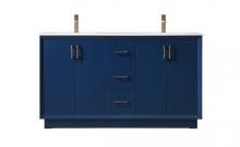 Elegant VF19660DBL - 60 Inch Double Bathroom Vanity In Blue