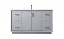 Elegant VF19660GR - 60 Inch SIngle Bathroom Vanity In Grey