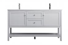 Elegant VF22260DGR - 60 Inch Double Bathroom Vanity In Grey