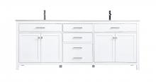 Elegant VF23384DWH - 84 Inch Double Bathroom Vanity In White