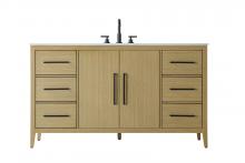 Elegant VF29360MHB - 60 Inch Single Bathroom Vanity In Honey Brown