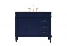 Elegant VF31842BL - 42 inch Single bathroom vanity in blue