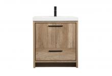 Elegant VF46030NT - 30 inch Single bathroom vanity in natural oak