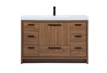 Elegant VF46048WB - 48 inch Single bathroom vanity in walnut brown