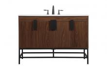 Elegant VF48848MWT - 48 inch Single bathroom vanity in walnut