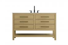 Elegant VF60560MHB - 60 inch Single Bathroom Vanity in Honey Brown