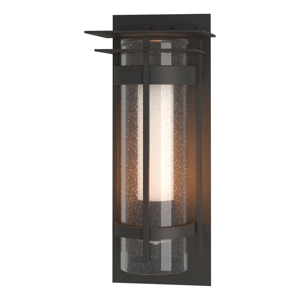 Torch  Seeded Glass XL Outdoor Sconce with Top Plate