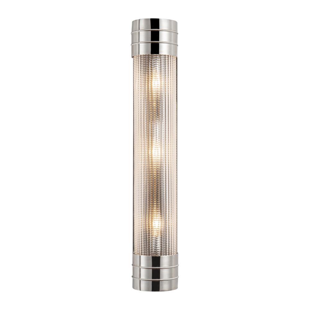 Willard 24-in Polished Nickel/Prismatic Glass 3 Lights Wall/Vanity